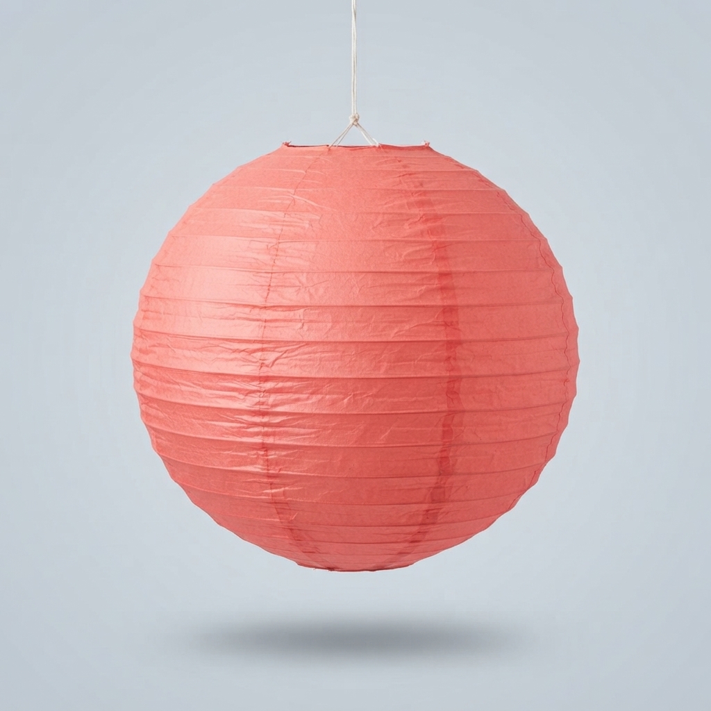 16 Inch Coral Pink Round Paper Lantern