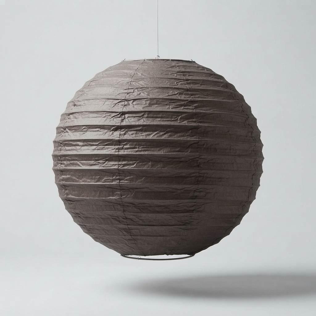16 Inch Dark Gray Round Paper Lantern