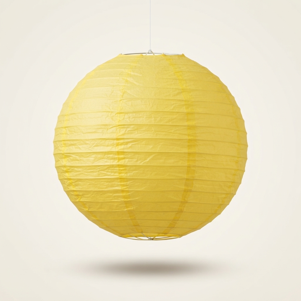 16 Inch Yellow Round Paper Lantern