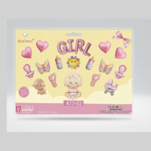 17-Piece It’s a Girl Foil Balloon Set