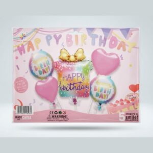 5-Piece Happy Birthday Foil Balloon Set Gift Box