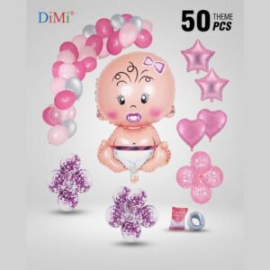 50 Pcs Baby Girl Theme Balloon Set