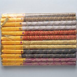 6 Pairs of Multicolor Dandiya Sticks with Yellow Tassels