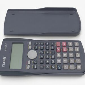 A practical scientific calculator with a protective slide-on hard cover