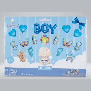 Baby Boy Foil Balloon Set 17 Pieces