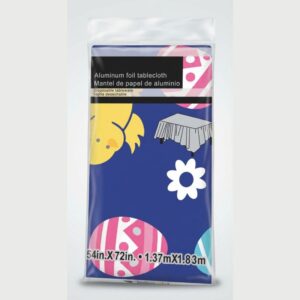 Blue Plastic Table Cover with Yellow Chick Design