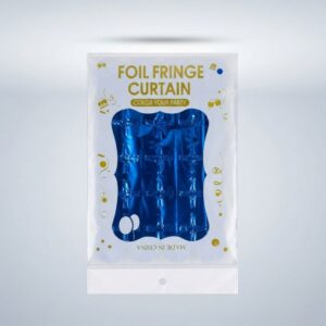 Blue Square Shape Foil Fringe Curtain Party Backdrop Decoration