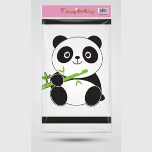 Cute Panda Happy Birthday Plastic Table Cover