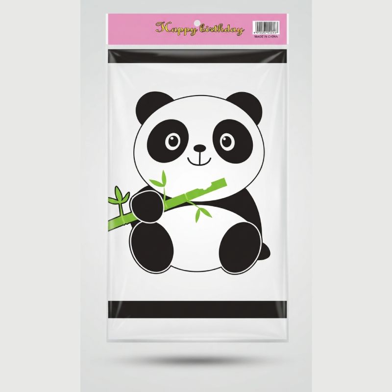 Cute Panda Happy Birthday Plastic Table Cover