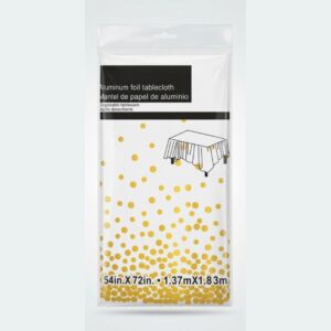 Gold Confetti Foil Plastic Table Cover for Party & Birthday Decor