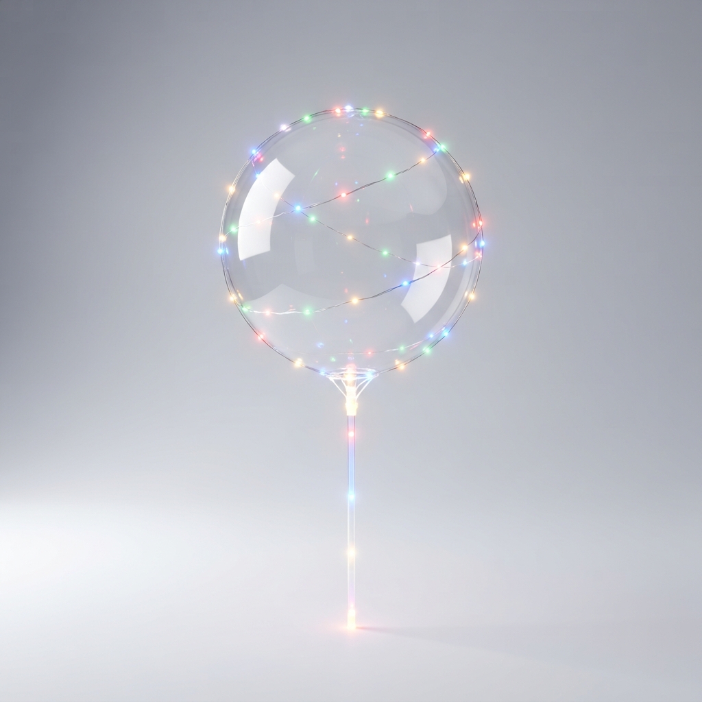 LED Bobo Balloon with Colorful String Lights & Light-Up Stick