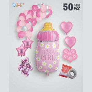 Large Pink It’s a Girl Baby Feeder Foil Balloon Baby Shower Decoration Lawat Co.