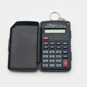 Mini Pocket Electronic Calculator with Keychain & Flip Cover 8-Digit LCD