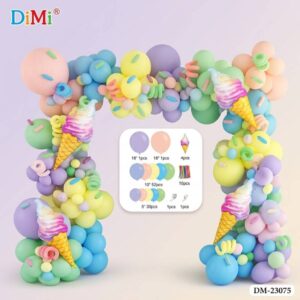 Pastel Ice Cream & Candyland Balloon Arch Theme Birthday Party Decoration Set