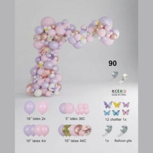 Pink & Purple Butterfly Balloon Arch Kit
