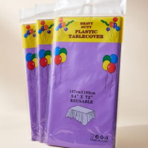 Purple Heavy-Duty Plastic Table Cover 137 × 183 cm Party & Event Décor Lawat Co.
