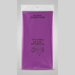 Purple Rectangular Plastic Table Cover 137 cm x 183 cm