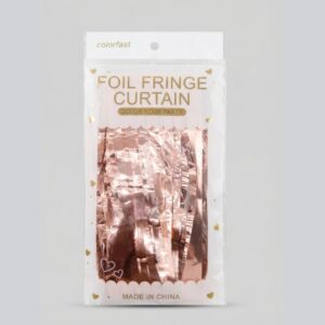 Rose Gold Colorfast Foil Fringe Curtain Jhalar