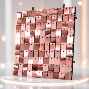 Rose Gold Square Sequin Shimmer Wall Panel