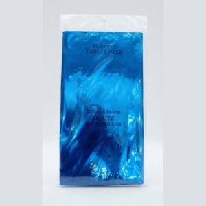 Shiny Blue Rectangular Plastic Table Cover 137 cm x 183 cm (54" x 72")