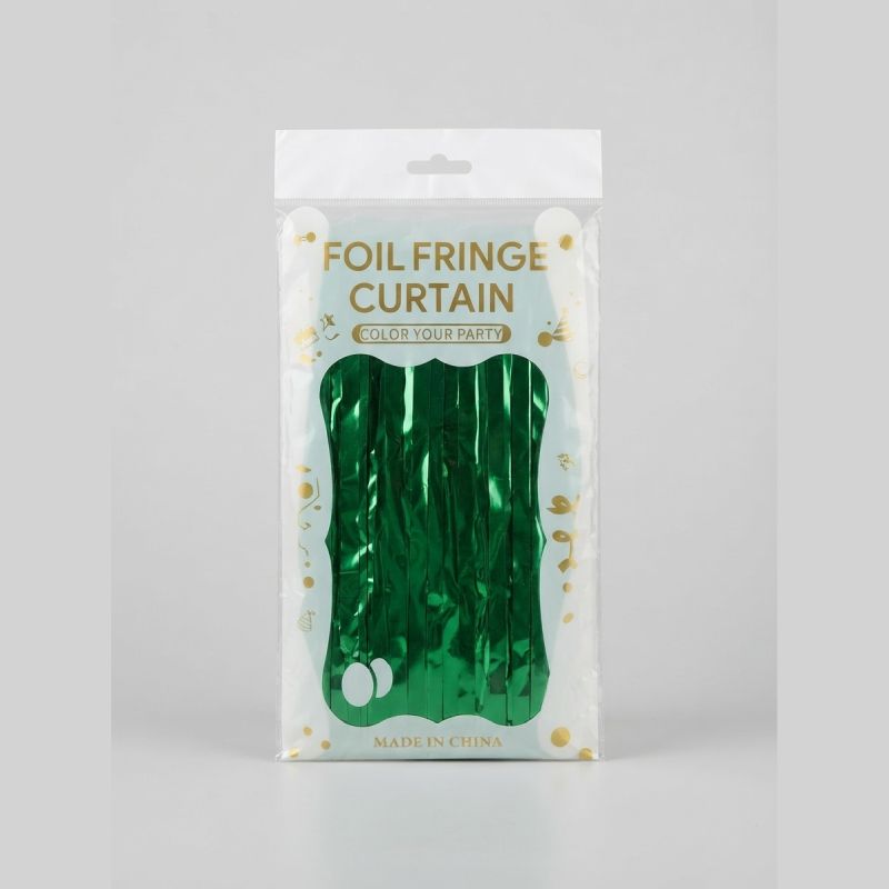 Shiny Green Foil Fringe Curtain Jhalar