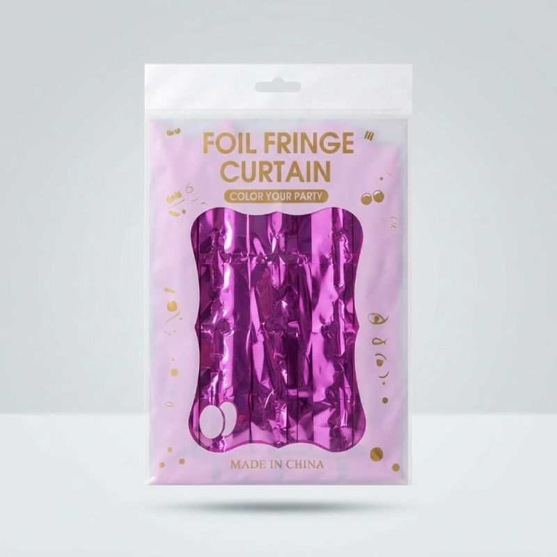 Vibrant Purple Foil Fringe Curtain Metallic Party Backdrop Decoration