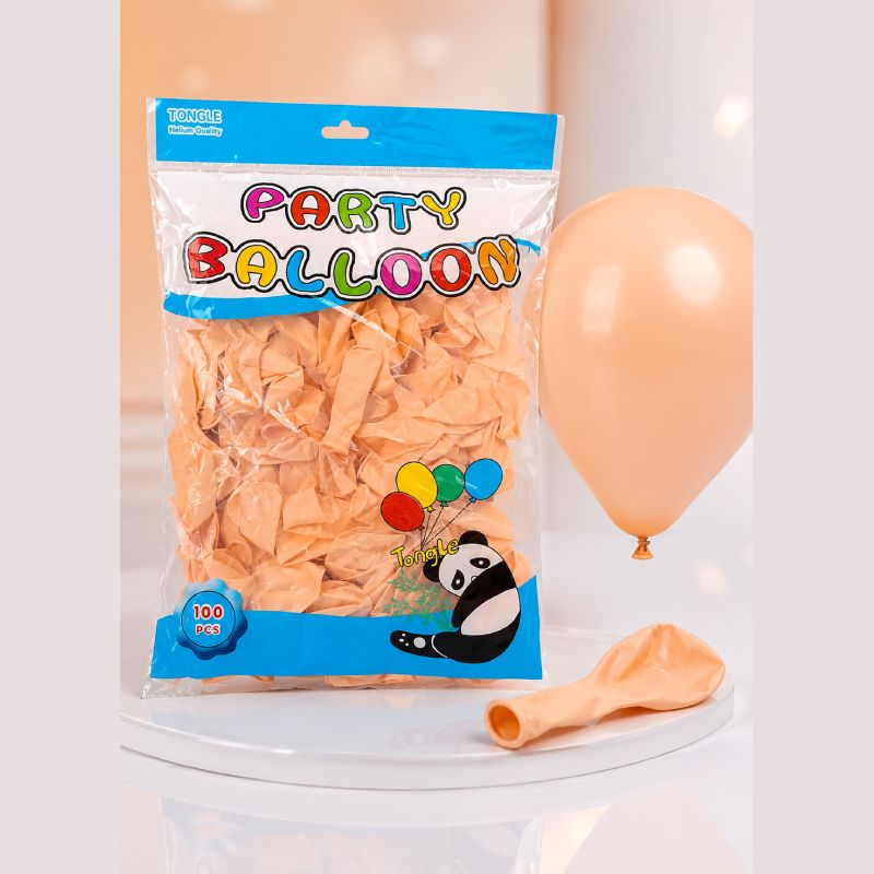 100 Pcs Peach Light Orange Party Balloons Latex Birthday Decoration