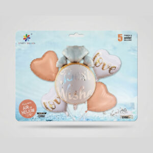 5-Piece Best Wishes Foil Balloon Set with Ring & Heart Balloons