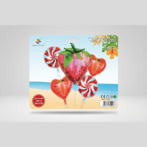 5-Piece Strawberry Foil Balloon Set Fruit Theme Birthday & Party Decoration