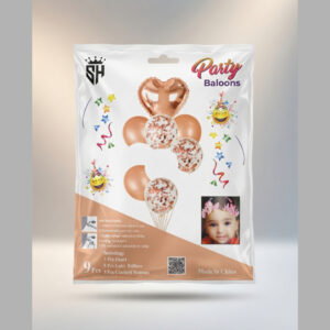 9-Piece Rose Gold Party Balloon Bouquet Set