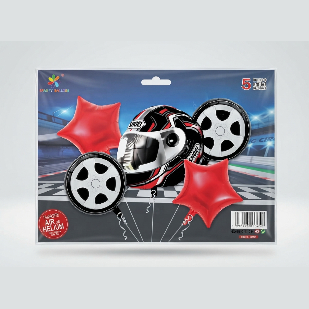 Balloon Set: Red & Black Birthday Decoration