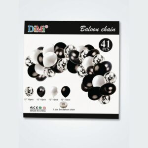 Black & White Balloon Garland & Arch Kit 41 Pieces Lawat Co.