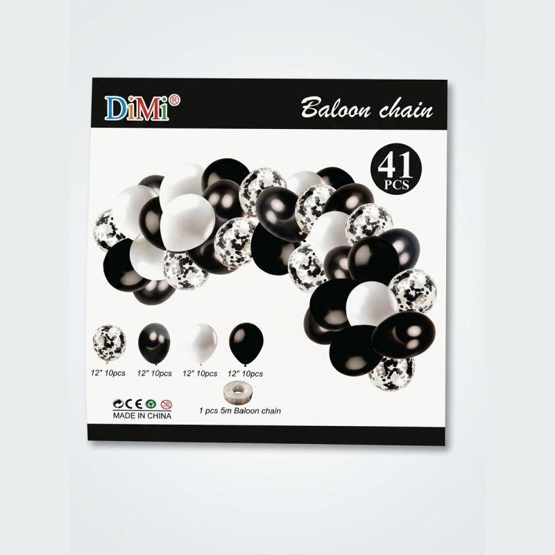 Black & White Balloon Garland & Arch Kit 41 Pieces Lawat Co.