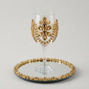 Doodh Pilai Glass & Mirror Tray Set