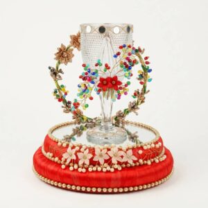 Doodh Pilai Glass and Mirror Tray Set
