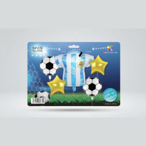 Football Foil Balloon Set Blue & White Soccer Jersey Birthday Decoration