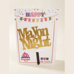 Glitter Gold Maiyon Night Cake Topper Maiyon & Mehndi Cake Decoration