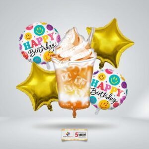 Coffee Happy Birthday Foil Balloon Set Coffee Theme Birthday Decoration