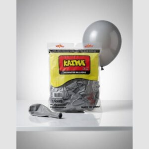 Kaiyue Metallic Silver Grey Decorator Balloons 100 Pieces