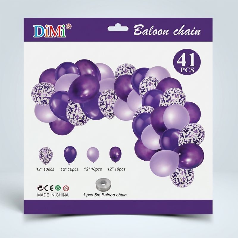 Lawat Co 41-Piece Purple Balloon Chain Set