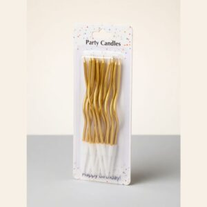 Metallic Gold Spiral Birthday Cake Candles