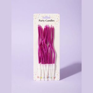 Metallic Pink Spiral Birthday Cake Candles Pack of 10 Curly Party Candles