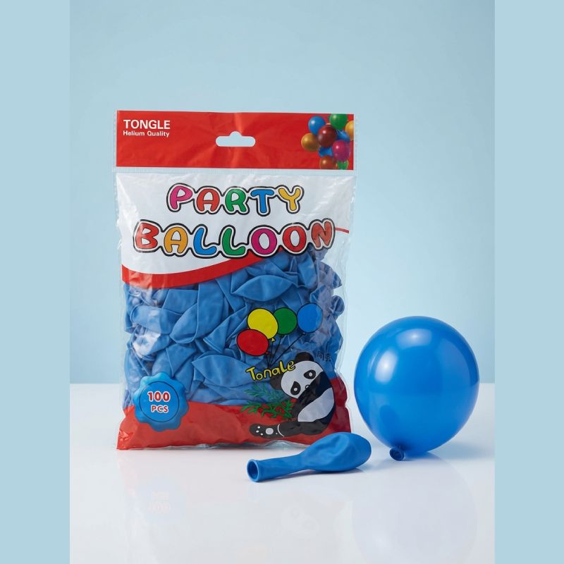 Panda Tongle Blue Party Balloons Pack of 100 Helium Quality Balloons