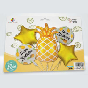 Pineapple Foil Balloon Set 5pcs Tropical & Summer Birthday Decoration