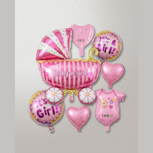 Pink Baby Stroller: It’s a Girl Foil Balloon Set