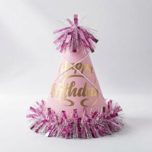 Green Happy Birthday Cone Party Hat 1 Piece
