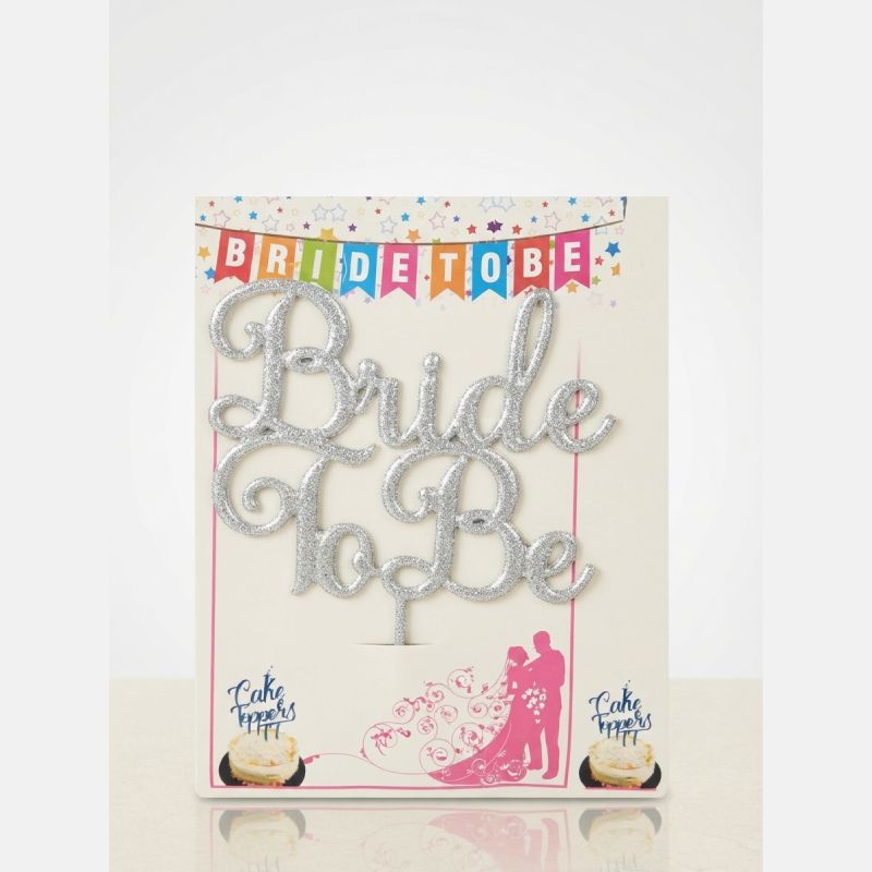 Silver Glitter Bride To Be Cake Topper Bridal Shower Cake Decoration