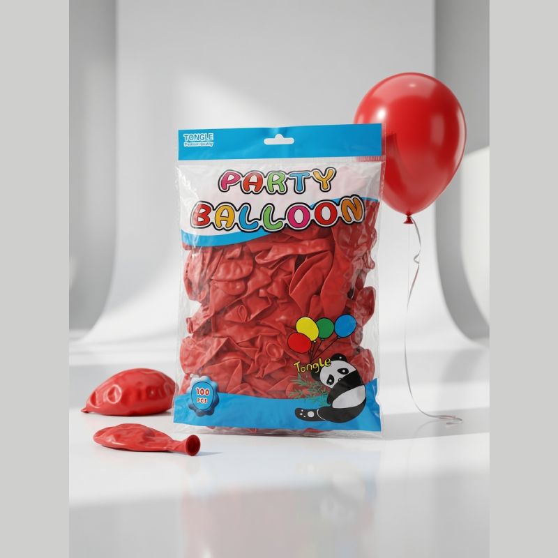 Tongle Red Party Balloons Pack of 100 Birthday & Event Decoration