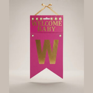 Vibrant Pink Welcome Baby Bunting Banner